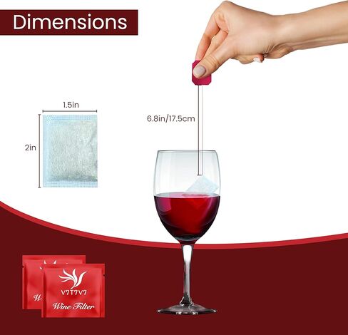 The Wand Wine Purifier, Pack of 12, Wine Filters for Histamines and Sulfite, Wine Accessories for Wine Lovers, Eliminate Headaches, Reduce Wine Allergies in Kuwait