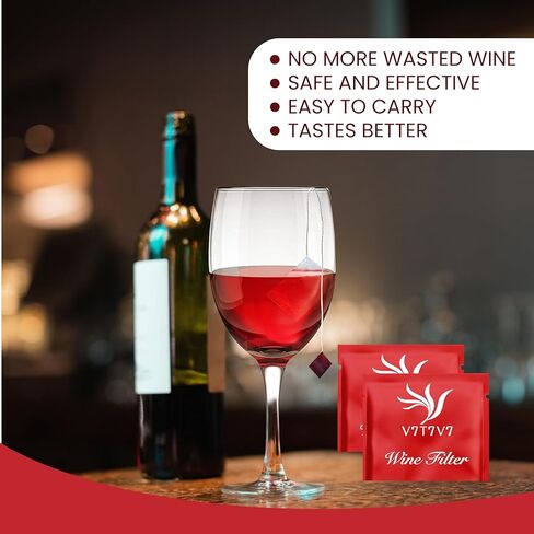 The Wand Wine Purifier, Pack of 12, Wine Filters for Histamines and Sulfite, Wine Accessories for Wine Lovers, Eliminate Headaches, Reduce Wine Allergies in Kuwait