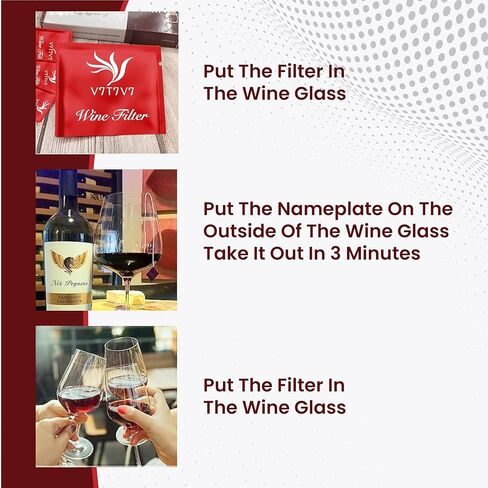 The Wand Wine Purifier, Pack of 12, Wine Filters for Histamines and Sulfite, Wine Accessories for Wine Lovers, Eliminate Headaches, Reduce Wine Allergies in Kuwait
