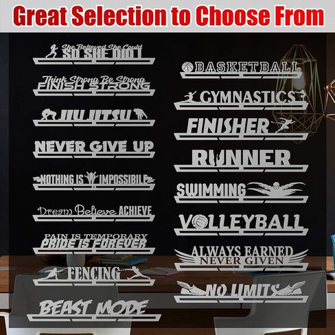 VICTORY HANGERS Achievements Medal Hanger Display Rack - Jiu Jitsu, Fencing, Volleyball, Basketball, Swimming - 17.72 in in Saudi Arabia