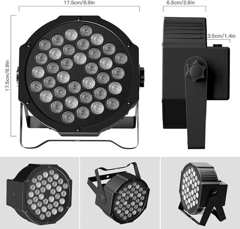أضواء المرحلة الاسمية القابلة لإعادة الشحن QAJOK RGB 36 LED Par Wireless Uplights مع DMX وجهاز التحكم عن بعد ضوء Uplighting لأحداث DJ ديسكو وحفلات الزفاف وأعياد الميلاد وشريط العرض المباشر الداخلي in Saudi Arabia