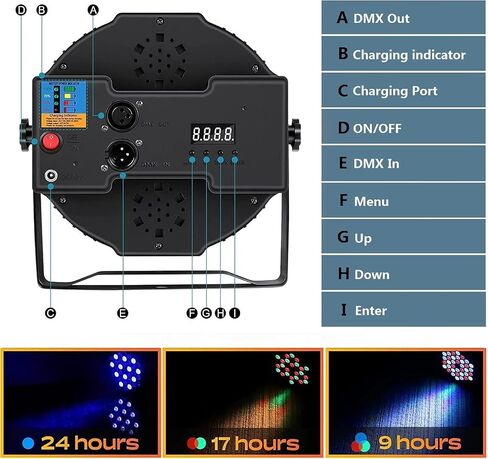 أضواء المرحلة الاسمية القابلة لإعادة الشحن QAJOK RGB 36 LED Par Wireless Uplights مع DMX وجهاز التحكم عن بعد ضوء Uplighting لأحداث DJ ديسكو وحفلات الزفاف وأعياد الميلاد وشريط العرض المباشر الداخلي in Saudi Arabia