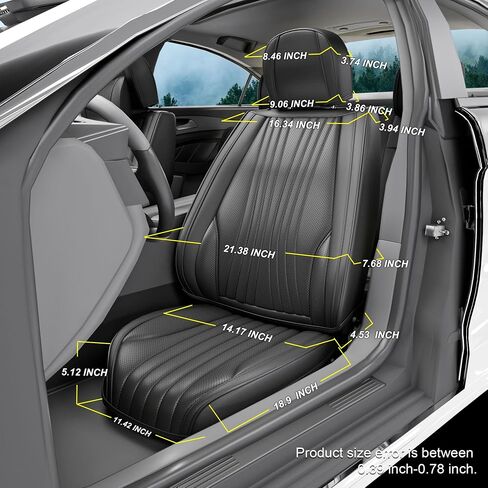 2 Pieces LB Front Car Seat Covers, Waterproof Nappa Leather Front Car Seat Protectors with Headrests, Universal Auto Interior Fit for Sedans SUV Pick-up Truck, Beige in Saudi Arabia