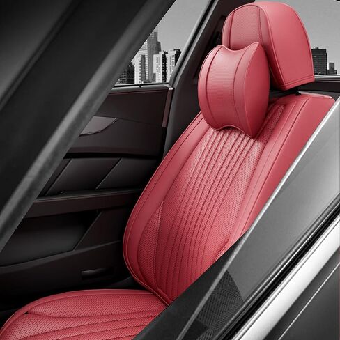 قطعتان من أغطية مقاعد السيارة الأمامية LB، واقيات مقاعد السيارة الأمامية من جلد نابا المقاوم للماء مع مساند للرأس، ملاءمة داخلية عالمية للسيارات لشاحنات البيك أب السيدان، رمادي in Kuwait