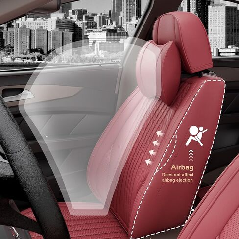 قطعتان من أغطية مقاعد السيارة الأمامية LB، واقيات مقاعد السيارة الأمامية من جلد نابا المقاوم للماء مع مساند للرأس، ملاءمة داخلية عالمية للسيارات لشاحنات البيك أب السيدان، رمادي in Kuwait