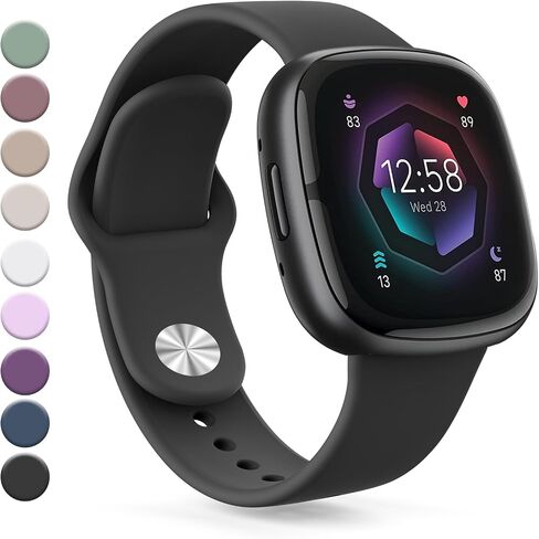 حزام متوافق مع Fitbit Sense 2 / Sense Bands، Fitbit Versa 4 / Versa 3 Bands للنساء والرجال، حزام بديل من السيليكون الناعم لساعة Fitbit Sense 2 / Versa 4 الذكية in Saudi Arabia