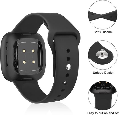 حزام متوافق مع Fitbit Sense 2 / Sense Bands، Fitbit Versa 4 / Versa 3 Bands للنساء والرجال، حزام بديل من السيليكون الناعم لساعة Fitbit Sense 2 / Versa 4 الذكية in Saudi Arabia