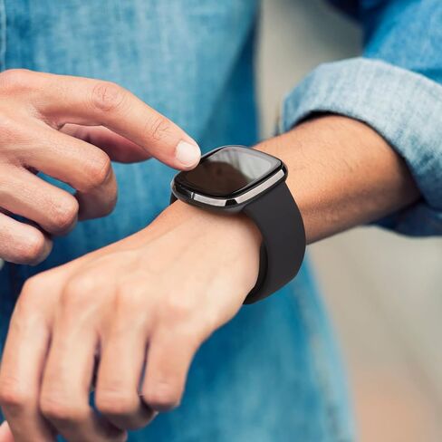 حزام متوافق مع Fitbit Sense 2 / Sense Bands، Fitbit Versa 4 / Versa 3 Bands للنساء والرجال، حزام بديل من السيليكون الناعم لساعة Fitbit Sense 2 / Versa 4 الذكية in Saudi Arabia