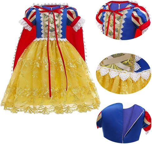 Girls Snow White Princess Costume Birthday Halloween Christmas Party Cosplay Fancy Dress Up Outfits w/Accessories in Saudi Arabia