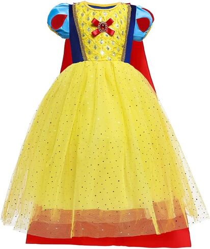 Girls Snow White Princess Costume Birthday Halloween Christmas Party Cosplay Fancy Dress Up Outfits w/Accessories in Saudi Arabia