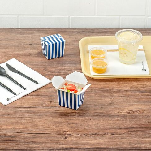Restaurantware Bio Tek 8 Ounce Noodle Take Out Boxes 25 Disposable Food To Go Boxes - Tab-Lock Stackable Black Paper Take Home Boxes Greaseproof For Restaurants Catering And Parties in Kuwait