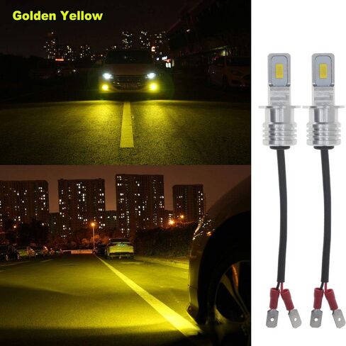 H3 LED Fog Light Bulbs Super Bright Replacement Kit 6000K Cool White Color (Pack of 2) in Kuwait