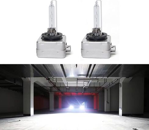 Pack-2 Car HID Xenon Bulbs, D1S Waterproof Ultra-bright Spotlight, Multi-functional Lighting Replacement Accessories, Universal for Most Cars, Trucks and Vans (Silver) in Saudi Arabia