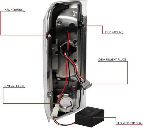DNA MOTORING TL-F15094-LED-BK-SM LED Tail Light Assembly Driver & Passenger Side [Compatible with 90-96 Ford F150 / 90-97 F250 / 90-97 F350 / 90-96 Bronco] in Saudi Arabia