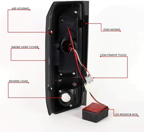 DNA MOTORING TL-F15094-LED-BK-SM LED Tail Light Assembly Driver & Passenger Side [Compatible with 90-96 Ford F150 / 90-97 F250 / 90-97 F350 / 90-96 Bronco] in Saudi Arabia