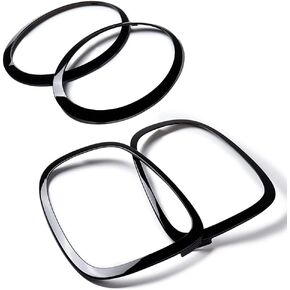 Astra Depot Compatible with MINI COOPER Front&Rear Headlight Bezel and Tail Lights Trim Surround Ring 2014-2019 2020 2021 F55 F56 F57, Glossy Black