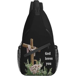 Christ Bible Sling Bag Crossbody Chest Daypack Casual Backpack Jesus Cross Shoulder Bag CasualDaypacks