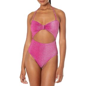 BCBGeneration Women's Standard One Piece Swimsuit Knot Front Cut Out Tummy Control Quick Dry Bathing Suit