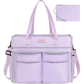 ITIEZY Utility Tote Bag, Large Tote Bag with 15/18 Pocket, Zipper Closure Teacher Bag with Compartment for Women Work College