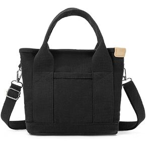 Canvas Tote Bag with Zipper for Women Crossbody Bag Trendy Shoulder Handbag Satchel Hobo Bag Messenger Bag with Compartments