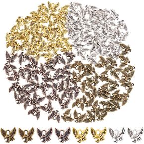 arricraft 100 Pcs Antique Silver Eagle Charms, Zinc Alloy Hawk Pendants, Metal Beads Eagle Charms Hanging Beads Pendants for DIY Jewelry Making