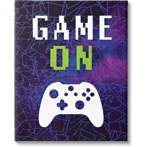 Stupell Industries Game On Bold Geometric Pattern Gaming Controller Floating Framed Wall Art, Design By Victoria Barnes