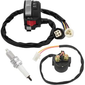 M MATI Start Stop Headlight Switch & Starter Solenoid Relay & Spark for Yamaha Big Bear 350 Warrior 350 87-95 Moto-4 350 250 22 86-94 Terra Pro 88