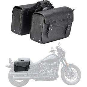 KEMIMOTO Motorcycle Saddlebags Large Capacity 36L Saddle Bags Leather Luggage Bag for Sportster Softail Dyna V-star Shadow Road King Universal Pair