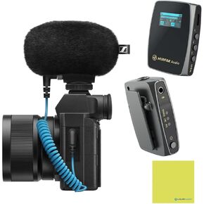 Liquid Audio MKE 200 Condenser Microphone Bundle with Mirfak WE10 Wireless Microphone Clip-on Lavalier Microphone Polishing Cloth