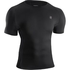 Runhit Short Sleeve Compression Shirts for Men, Quick Dry Cool Men's Compression T-Shirt, Athletic Workout Baselayer
