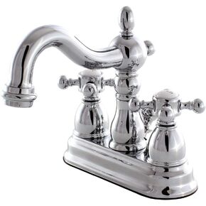 Kingston Brass KB1608BX Heritage 4-inch Centerset Lavatory Faucet with Metal Cross Handle, Brushed Nickel