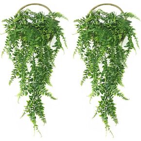 Fake Plants Artificial Shrubs, Plastic Greenery Grass Bushes Foliage Home Garden Christmas Decorations Office Kitchen Room House Outdoor Indoor Wedding DIY Decor Decoration Planter Filler - 6 Pack