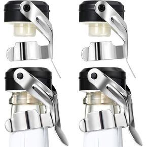 Stainless Steel Champagne Stoppers 2.71 x 1.93 Inch Wine Bottle Stoppers Sealer Reusable Champagne Cork Bottle Plug Champagne Saver Beverage Bottle Stopper for Keeping Wine Fresh(8 Pieces)