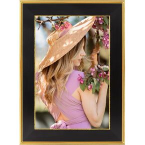 Golden State Art, 11x17 Picture Frame Without Mat to Display 11x17 Photo/Print/Poster Wall Mounting Horizontally and Vertically (Ornate Gold & Black Color, 1-Pack)