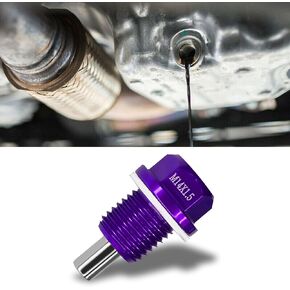 M14x1.5 Magnetic Oil Drain Plug, Aluminum Oil Pan Drain Plug Repair Kit with Crush Washer Gaskets, Oil Drain Nut Bolt for Most Ford, GM, Hyundai, KIA, Accord, Civic, Odyssey, Motorcycles (Red)