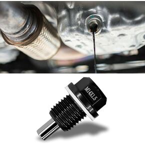M14x1.5 سدادة تصريف الزيت المغناطيسية، طقم إصلاح قابس تصريف الزيت من الألومنيوم مع حشوات غسالة السحق، مسمار صامولة تصريف الزيت لمعظم سيارات فورد، جنرال موتورز، هيونداي، كيا، أكورد، سيفيك، أوديسي، الدراجات النارية (أحمر)