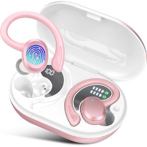 Rulefiss Wireless Earbud Bluetooth Headphone Sport, Bluetooth 5.3 Earbud HiFi Stereo Over Ear Buds, Wireless Earphone with Earhooks, IP7 Waterproof Headset for Workout/Running/Gym in Kuwait