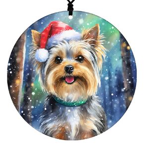Yorkie Christmas Ornament Featuring Embossed Nutcracker Themed Graphic - 2024 Acrylic Ornaments For Tree - Unique Dog Gifts and Holiday Home Decor