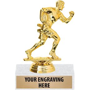 6" Gold Flag Football Trophies - Male Football Award Trophy Prime