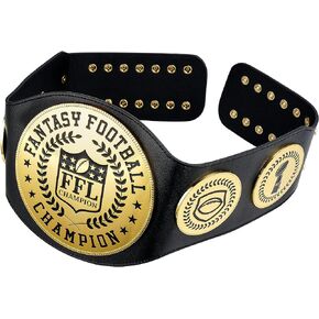Adjustable Fantasy Football Belt - Black, 30-42 inch Waist - Unisex Official First Place Winner Award