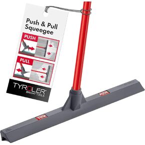 Tyroler Floor Squeegee for Concrete Floor, 17" Heavy Duty Squeegee for Floor, Squeegee Broom for Floor with 55" 4 Part Handle Perfect for Tiles, Marble, Garage, Deck, Patio, Bathroom, Shower, Window