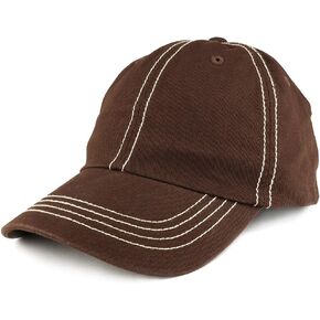 Plain Contrast Stitch Low Profile Washed Cotton Baseball Hat