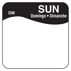 DayMark Safety Systems DissolveMark IT110072-7-SUN Day of The Week 1" x 1" Dissolvable Label, Sun, Black, Roll of 500