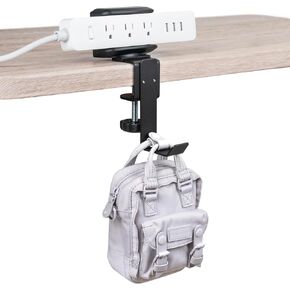 EHO Desk Clamp Power Strip Mount Holder with Bag Hook, Headphone Arm, 180° Rotatable Adjustable Under Desk Cable Management Organizer for Table, Office, Work Bench, No Drill Fits 1.6" to 2.4" Width in Kuwait