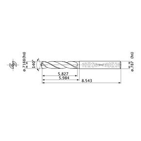 Mitsubishi Materials MVS1826X05S200 MVS Series Solid Carbide Drill, Internal Coolant, 5 mm Hole Depth, 18.256 mm Cutting Dia, 3.3 mm Point Length, 20 mm Shank Dia.