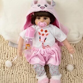 Lifelike Realistic Baby Dolls Girl, 16" Silicone Vinyl Reborn, Newborn Life Like Toddler in Soft Body That Looks Real Gift Set for Aged 3+