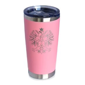 Polish Eagle - Insulated Coffee Tumbler Cup with Sliding Lid - Stainless Steel Travel Mug - Poland Gifts or Party Decor for Polish Women and Men - Black