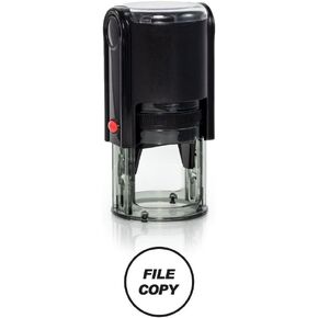 Round File Copy Self Inking Rubber Stamp (Red Ink) Size 1-1/4"