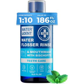 2-in-1 Water Flosser Rinse & Mouthwash, Teeth Care, Concentrate 1:10, IRRIGANT, Add to Water Flosser,Mint Flavor (Pack of 2 -Value of 372 fl.oz), Alcohol Free, Fluoride Free
