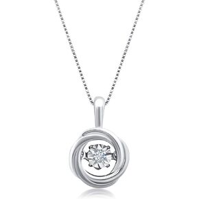 MAX + STONE Dancing Diamond Heart Pendant Necklaces for Women | 10k Gold Heart Necklace for Women | White Gold Diamond Necklace for Women | Natural Real Diamond Heart Pendant Necklaces